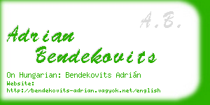 adrian bendekovits business card